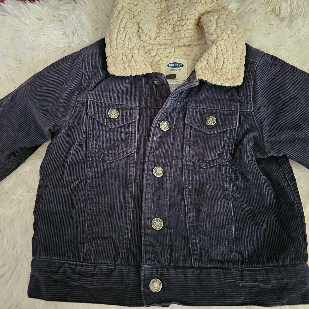 Old Navy Kids Corduroy Jacket - Navy and Cream